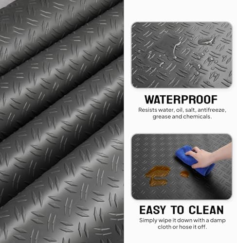 Bonnlo 7.5 X 20 FT Garage Floor Mat, Thickened Double Diamond Plate Garage - Image 4