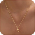 Valentines Gifts for Her Women - Initial Necklaces for Women Dainty 14k Gold Plated A-Z Letter Pendant Name Necklaces Cute Charm Choker Fashion Accessories Non Tarnish Trendy Jewelry Gift