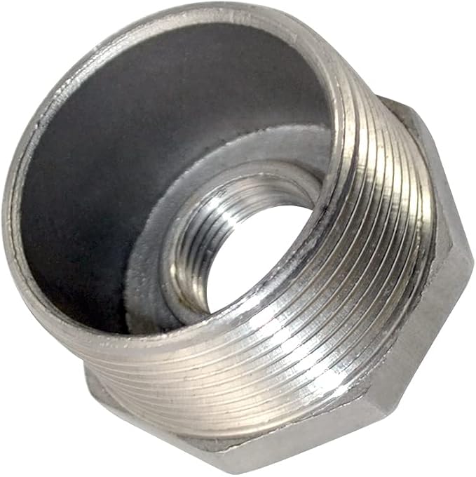 1/4" Male NPT to 1/8" Female NPT Female Reducing/Reducer Bushing Pipe Fitting - Image 2