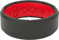 Groove Life Edge Silicone Ring - Breathable Rubber Wedding Rings for Men, Unique Design, Comfort Fit Ring