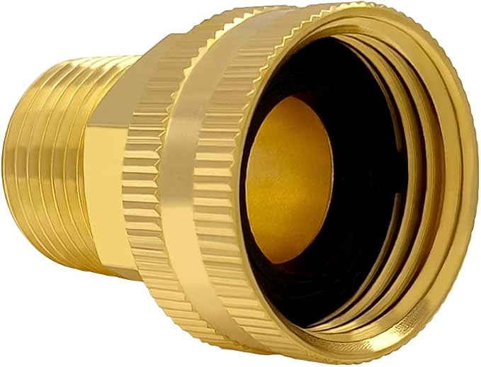 Hooshing 3PCS Garden Hose Adapter 1/2" NPT Male to 3/4" GHT Female Thread | - Image 3