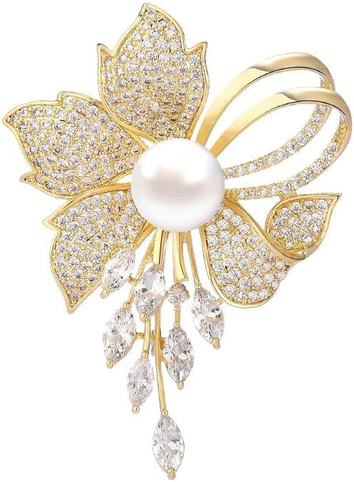 Flower Brooch for Women Rhinestone Flower Brooch Pins Floral Brooches Jewelry Gift for Mom Wife