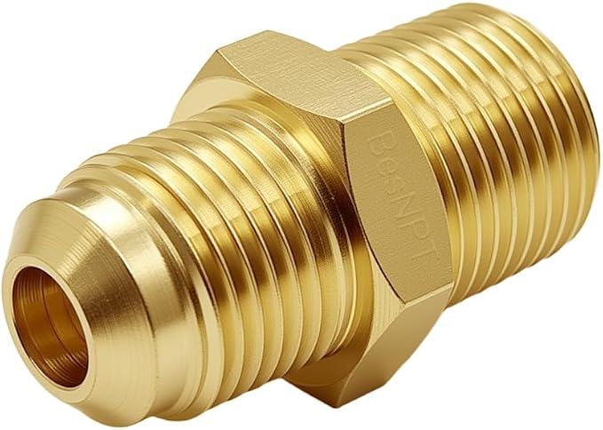 2 Pack Brass 3/8" NPT Male to 3/8" Flare Male Propane Flare Fitting | Propane - Image 3