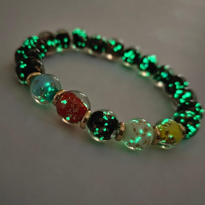 Handmade Glow-in-the-Dark Beaded Bracelet, Luminous Wrist Accessory, Fashion Bracelet for Women, Ideal Gift for Night Events, Parties & Birthdays