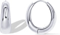 PAVOI 14K Gold Plated 925 Sterling Silver Post Small Chunky Hoops Earrings | Thick Lightweight Gold Hoop Earrings for Women