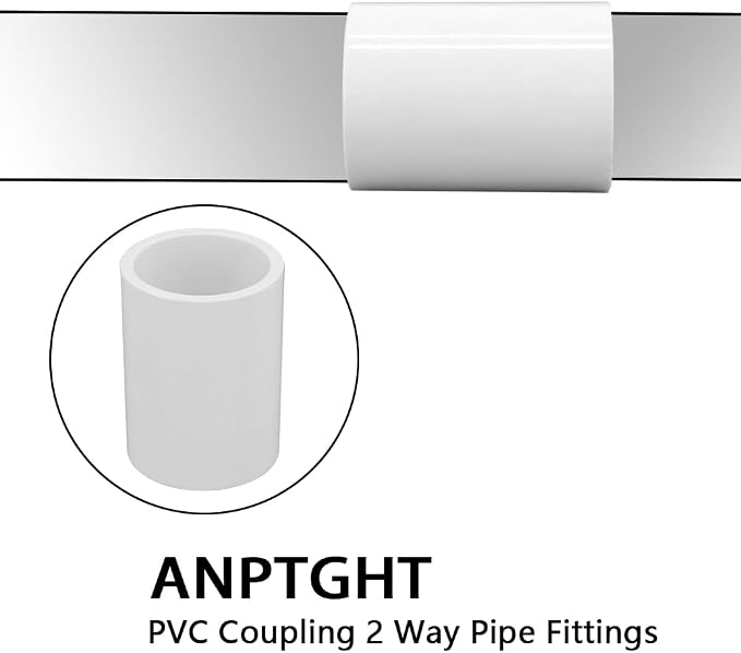 3/4’’ PVC Coupling 2 Way Pipe Fittings, Furniture Grade Schedule 40 Socket x - Image 4