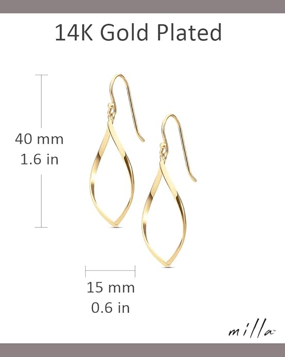MILLA Teardrop Earrings - Designer Silver Statement Earrings or Gold Dangle Earrings for Women Trendy Upscale Dangly Earrings