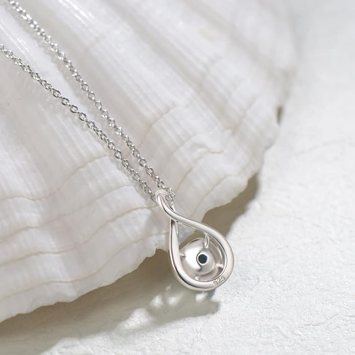 FANCIME Birthstone Necklaces for Women Fine Jewelry Sterling Silver Dainty Infinity Pendant Anniversary Birthday Christmas Gifts for Her Wife Mom Lady Daughter, Chain 16"+2" Extend