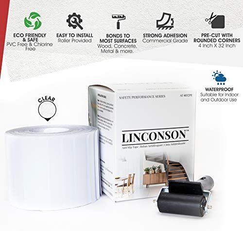 linconson Clear Slip Resistant Stairs Tread Grip Tape | 4” x 32” | Anti Slip - Image 2