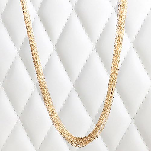 10PCHN 10pcs 17.5inch 16K Gold Plated Finished Cable Chain Necklace Bulk Discount Jewelry Supply