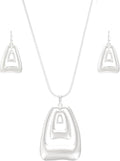 Madison Tyler Gold Plated Jewelry Set for Women | Silver Teardrop Pendant Necklace Trendy | Long Necklace with Snake Chain | Fashion Dangle Earring Set