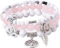 UEUC Tree of Life Yoga Healing Stone Bracelets,Multilayer Lotus Chakra Stone Reiki Bracelet Sets,Anxiety Crystal Natural Stone,for Women Stress Relief