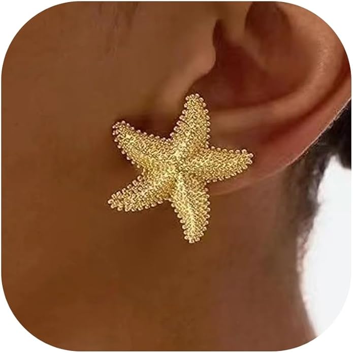 Seashell Starfish Earrings Beach Jewelry for Women Pearl Drop Shell Earrings Ocean Beachy Fashion Accessories Womens Summer Outfits 2026 Tropical Vacation Outfits Beach Vacation Clothes Dresses