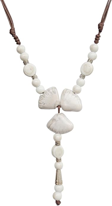 Boho Style Colorful Ceramic Bead Strand Necklace Adjustable Bohemian Jewelry Gift for Women, Fashion Clothing Matching Necklace