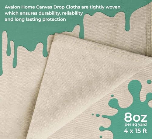 Canvas Drop Cloth for Painting 4x15 feet Pack of 12-8oz Painters Drop Cloths - Image 6