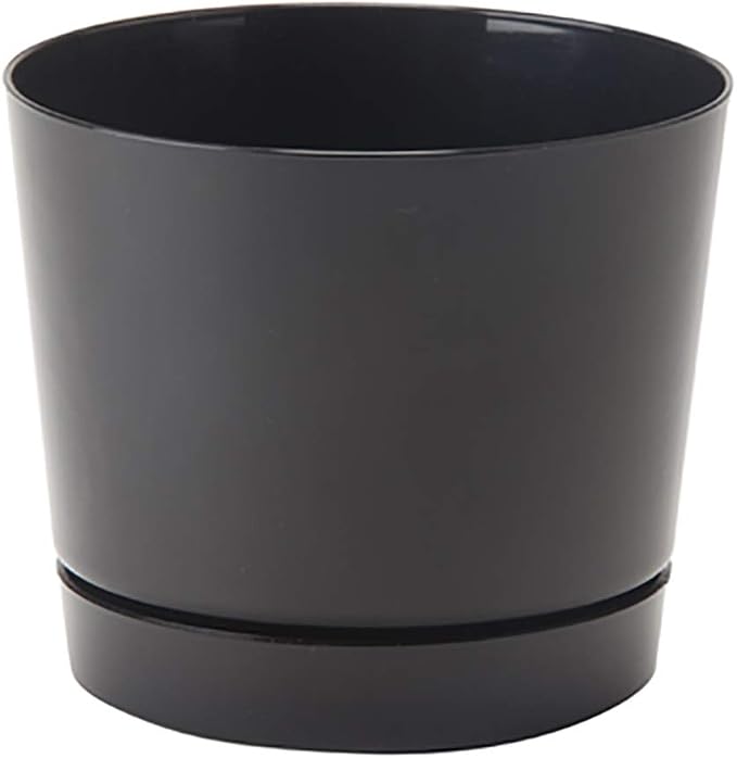 Novelty Majestic Full Depth Round Cylinder Pot, Glossy Black by Novelty