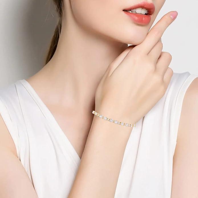 Bridal Wedding Jewelry CZ Set Marquise Teardrop Cubic Zirconia Pendant Necklace and Dangle Earring Bracelet Sets for Women