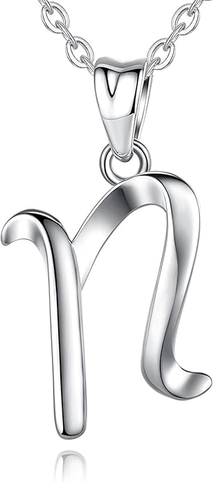 EUDORA Sterling Silver Initial Necklaces for Women, Classic 26 Letter Neckless Gifts for Girls, Sister, Mother Daughter, 18 inch Chain