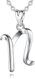 EUDORA Sterling Silver Initial Necklaces for Women, Classic 26 Letter Neckless Gifts for Girls, Sister, Mother Daughter, 18 inch Chain