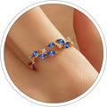 Sora Tuki Rings for Women Adjustable Leaf Ring Dainty Stackable Rings for Women Unique Purple Blue Red Green Ring for Women Trendy Jewelry