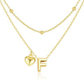 adoyi Valentines Day Gifts for Women Hers Dainty 14K Gold Plated Heart Initial Necklaces Layered Letter A-Z Pendant Necklace Stack Trendy Jewelry Birthday Valentines Day Gifts for Women Jewelry