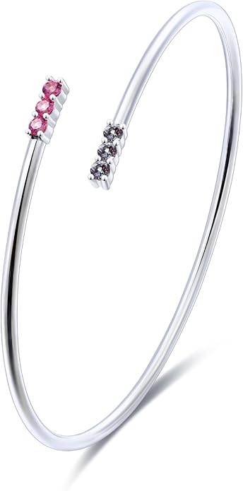 EcoGems Lab Grown Gemstone & Moissanite Bracelets – 14K White or Yellow Gold Plated Sterling Silver – Featuring Lab Grown Diamonds, Emeralds, Paraiba, Sapphire & Pearls – Sustainable Luxury Gift with Gift Box
