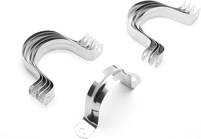 10Pcs 2 Inch Stainless Steel Conduit Clamps | Two Hole Strap, U Bracket Rigid by Jersvimc