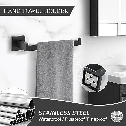 TURS Bathroom Hardware Set Black 4-Piece Towel Bar Set Include 24 Inch Towel - Image 4