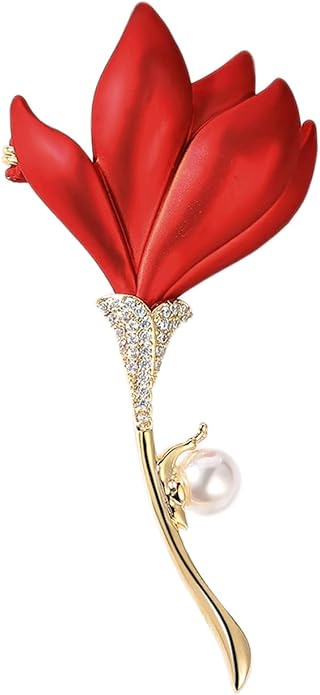Red Rose Flower Brooches and Pins for Women Costume Jewelry Brooch Pins Broches Jewelry for Women Elegant Lady Pin