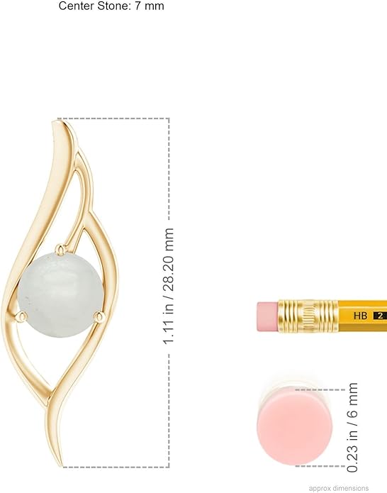 Angara Natural Moonstone Pendant for Women | Moonstone Angel Wing Bypass Pendant in 14K Solid Gold/Platinum With 18" Chain | Birthday, Anniversary, Gemstone Jewelry Gift