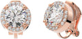 Aloha Earrings Round Halo Crystal Clip On Stud Earrings
