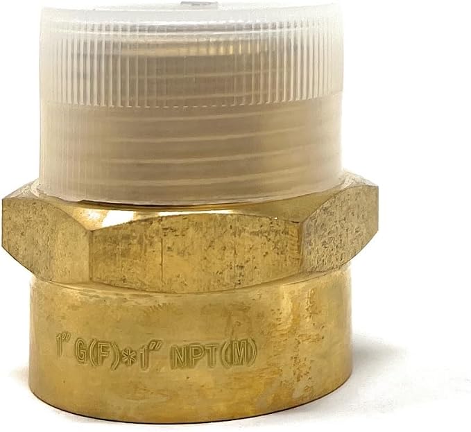 Cascada 1" G Thread Female to 1" NPT Male Adapter | Brass Pipe Fitting Adapter - Image 5