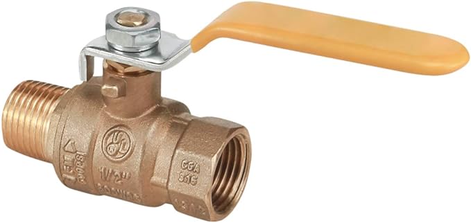 Midline Valve 822MF234-10 Premium Brass Full Port Ball Valve 1/2 in. FIP x MIP - Image 2