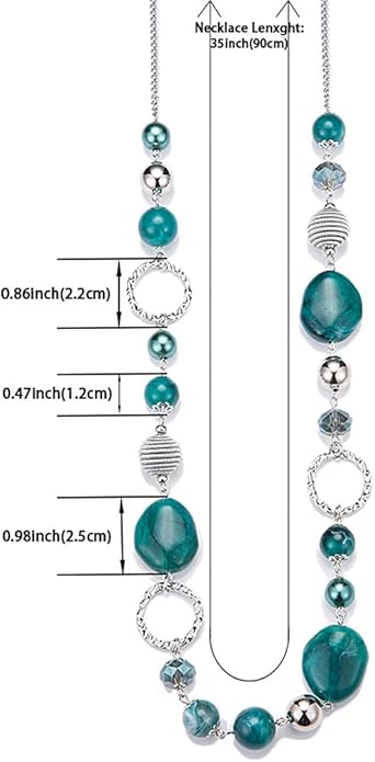 PEARL&CLUB Long Beaded Necklaces For Women - Sweater Chain Fashion Jewelry Necklace Gifts For Women