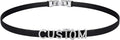 Custom4U Personalized Black Leather Choker Necklace with Picture/Name/Initials/Letters Charm,Custom Made Adjustable Choker Collar Gothic Punk Necklaces Jewelry Gifts for Women