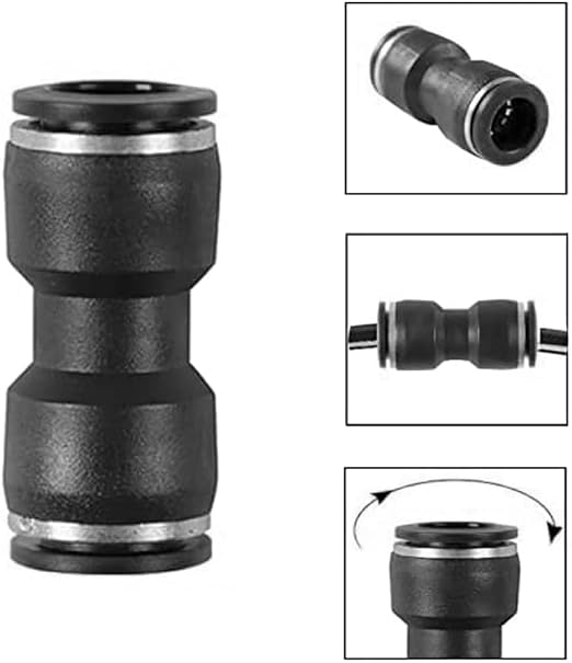 zjxed 1/4" OD x 1/4" OD Straight Pneumatic Connector, Push to Connect fittings - Image 5