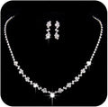 Unicra Bride Crystal Necklace Earrings Set Bridal Wedding Jewelry Sets Rhinestone Choker Necklace Costume Jewelry Set for Women and Brides (3 piece set - 2 earrings and 1 necklace)