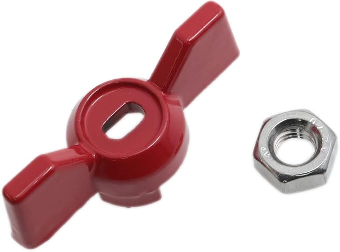 yukata 2 Pack DN25 Ball Valve Handle 6 x 10 mm Red Aluminum - Image 2