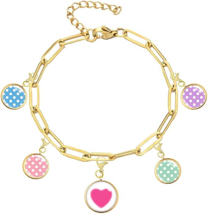 Charm Bracelet Box Set, 5 Interchangeable Charms and 1 Charm Bracelet