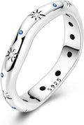 Hapour 925 Sterling Silver Ring for Women,Eternity Gorgeous Rings Stackable Rings for Women as Gifts Ring Size 4-10