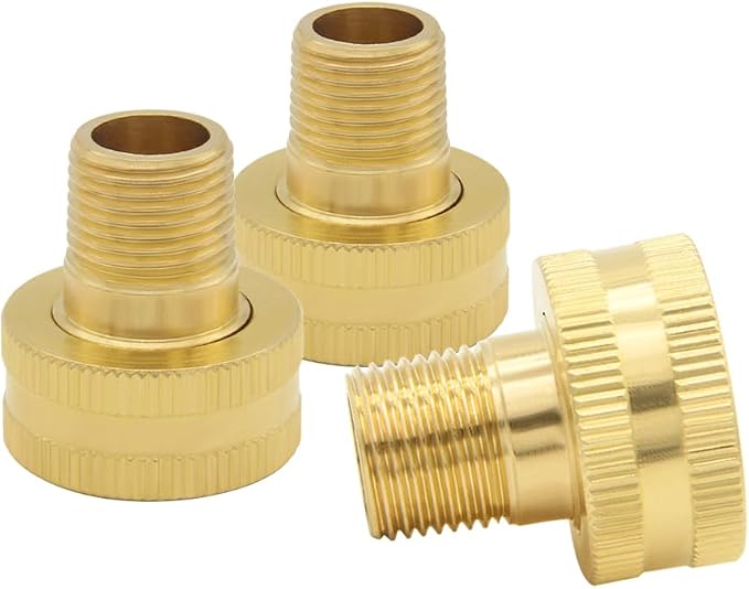 Hooshing 3PCS Garden Hose Adapter 3/8" NPT Male to 3/4" GHT Female Thread | 3/8 by Hooshing