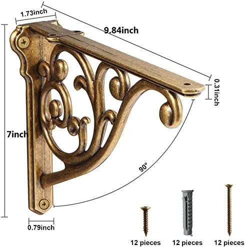 Khtumeware Ornate Decorative Shelf Brackets, 10 inch Big wall Mounted Shelving - Image 2