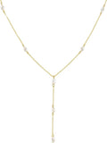 Gold Necklace for Women, Dainty Gold Long Necklaces 14k Gold Plated Prom Lariat Necklace Cute Choker Necklaces for Women Trendy Stuff Fashion Costume Gold Accessories Christmas Jewelry Gifts
