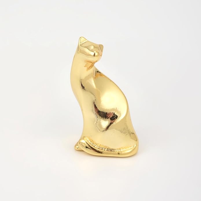 Renaiz Egyptian Gold Cat Necklace for Women - 14K Gold Plated Ancient Egypt Inspired Dainty Sitting Kitty Pendant, Bastet Charm, Hypoallergenic Cat Lover Gifts, Ultimate Elegance for Ailurophile Meow