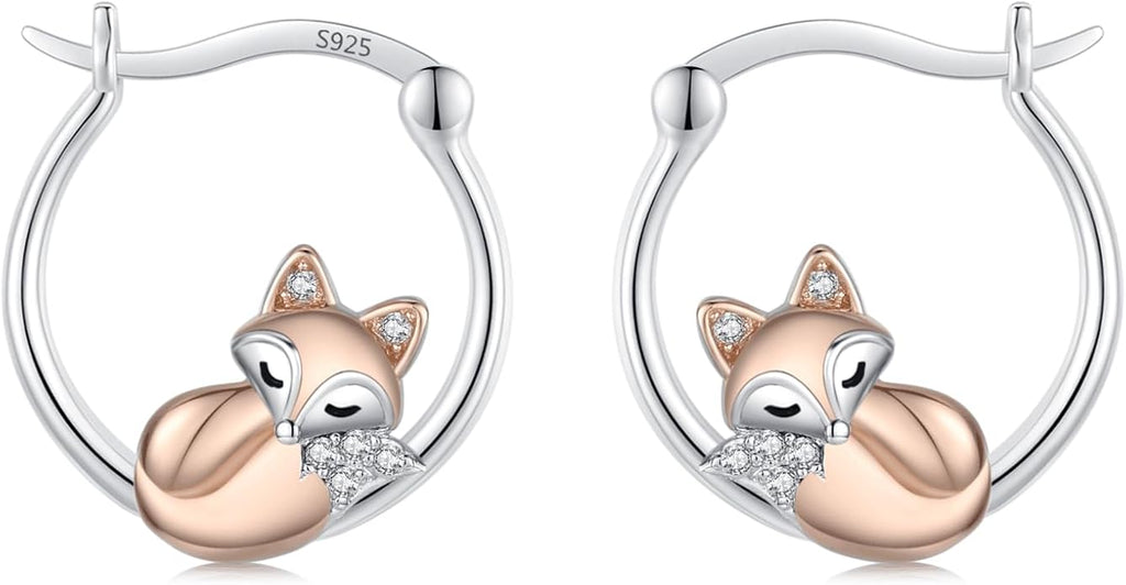 JUSTKIDSTOY Hypoallergenic Panda/Unicorn/Hummingbird/Dolphin Hoop Earrings for Women 925 Sterling Silver Animal Huggie Hoop Earrings Jewelry Gifts for Sensitive Ears