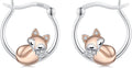 JUSTKIDSTOY Hypoallergenic Panda/Unicorn/Hummingbird/Dolphin Hoop Earrings for Women 925 Sterling Silver Animal Huggie Hoop Earrings Jewelry Gifts for Sensitive Ears
