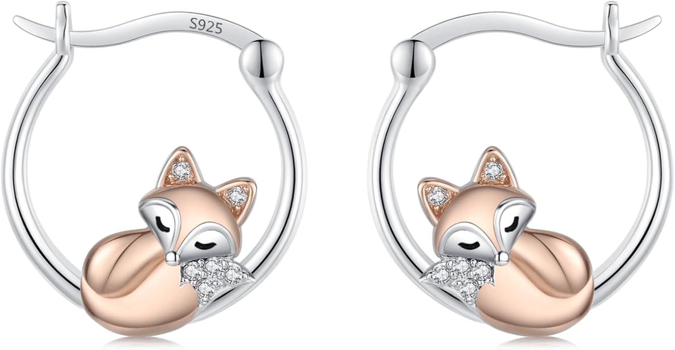 JUSTKIDSTOY Hypoallergenic Panda/Unicorn/Hummingbird/Dolphin Hoop Earrings for Women 925 Sterling Silver Animal Huggie Hoop Earrings Jewelry Gifts for Sensitive Ears