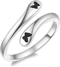 Fookduoduo 925 Sterling Silver Ring Inspirational Jewelry adjustable Wrap Open Rings for Women