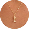 14K Gold Plated Dainty Pendant Butterfly Bead Boot Bee Baseball Flower Compass Airplane Heart Hummingbird Tree Necklace Simple Jewelry Gift for Women