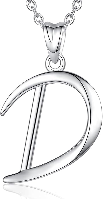 EUDORA Sterling Silver Initial Necklaces for Women, Classic 26 Letter Neckless Gifts for Girls, Sister, Mother Daughter, 18 inch Chain